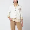 Maison Kitsuné Wool Cardigan With Fox Head Embroidery In Neutral