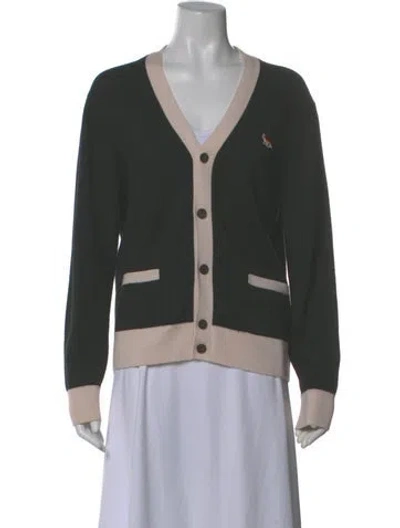 Pre-owned Maison Kitsuné Wool Colorblock Pattern Sweater In Gray