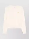 Maison Kitsuné Baby Fox Embroidered Merino-wool Sweater In Purple