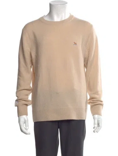 Pre-owned Maison Kitsuné Wool Crew Neck Pullover In Brown