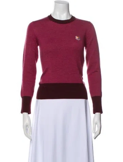 Pre-owned Maison Kitsuné Wool Crew Neck Sweater In Multi