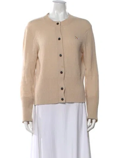Pre-owned Maison Kitsuné Wool Crew Neck Sweater In Neutral