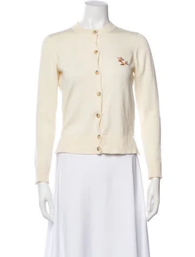 Pre-owned Maison Kitsuné Wool Crew Neck Sweater In Neutral