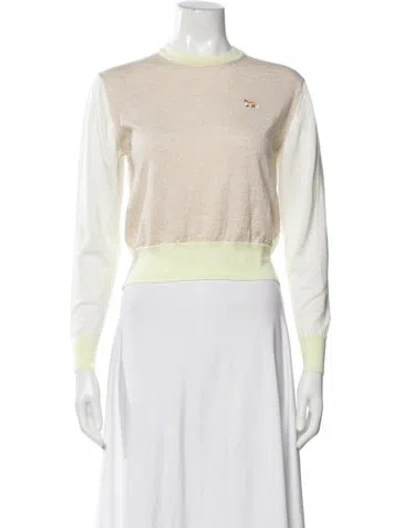 Pre-owned Maison Kitsuné Wool Crew Neck Top In Neutral