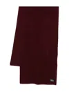 Maison Kitsuné Wool Fringed Scarf Accessories In Burgundy