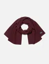Maison Kitsuné Wool Fringe Scarf In Burgundy