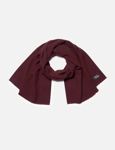 Maison Kitsuné Wool Fringe Scarf In Burgundy