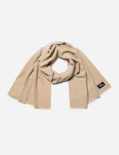 Maison Kitsuné Wool Fringe Scarf In Neutral