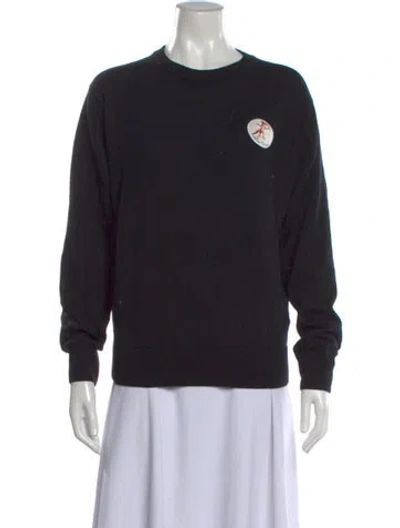 Pre-owned Maison Kitsuné Wool Graphic Print Sweater In Black