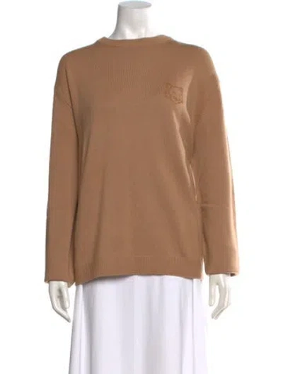Pre-owned Maison Kitsuné Wool Graphic Print Sweater In Neutral