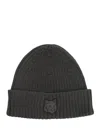 Maison Kitsuné Wool Hat Hats Black In Gray
