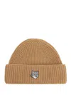 Maison Kitsuné Wool Hat Hats Brown In Gold