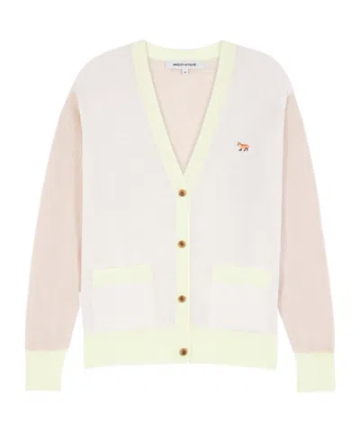 Maison Kitsuné Wool Matching Sweater In White