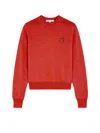 Maison Kitsuné Crew-neck Sweater Fox Patch In Red
