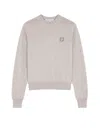 Maison Kitsuné Fox Head Patch Wool Sweater In Beige