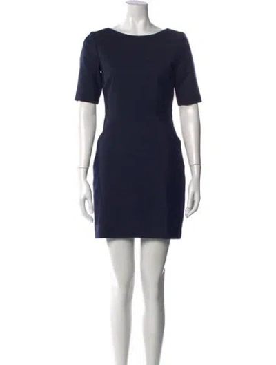 Pre-owned Maison Kitsuné Wool Mini Dress In Blue