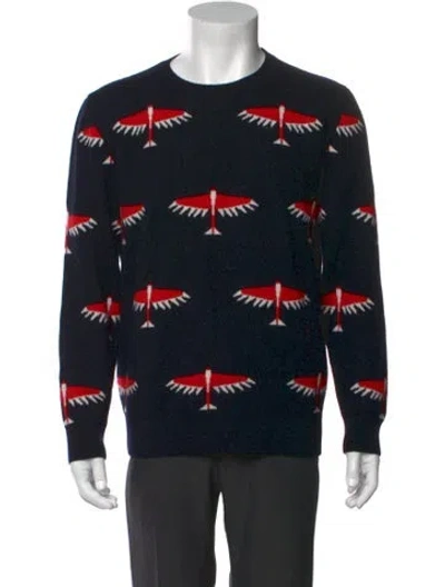 Pre-owned Maison Kitsuné Wool Printed Pullover In Black