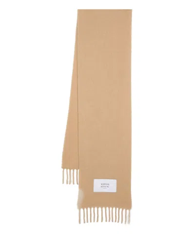 Maison Kitsuné Wool Scarf In Beige