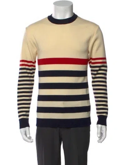 Pre-owned Maison Kitsuné Wool Striped Pullover In Neutral