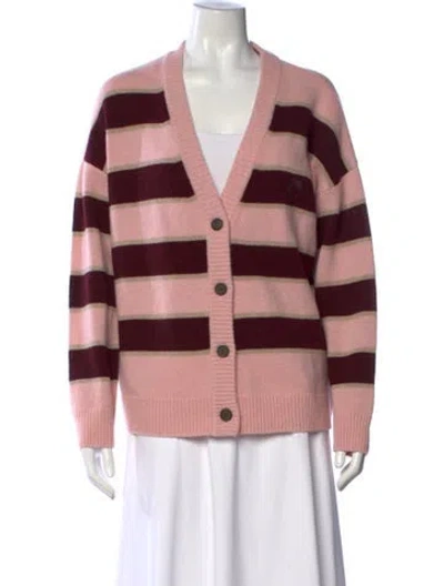 Pre-owned Maison Kitsuné Wool Striped Sweater W/ Tags In Pink