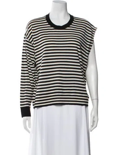 Pre-owned Maison Kitsuné Wool Striped Sweater In White