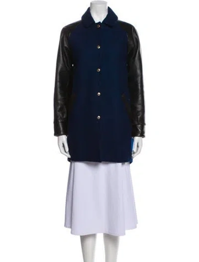 Pre-owned Maison Kitsuné Wool Utility Jacket In Blue