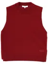 Maison Kitsuné Wool Vest In Burgundy