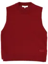 Maison Kitsuné Wool Vest In Red