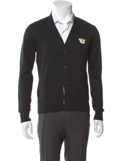 Pre-owned Maison Kitsuné Wool V-neck Cardigan W/ Tags In Gray