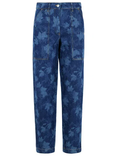 MAISON KITSUNÉ WORKWEAR BLUE DENIM JEANS