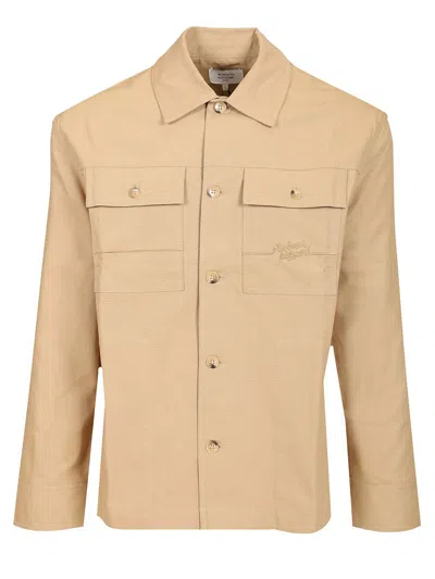 Maison Kitsuné Workwear Overshirt Jackets Beige In Brown
