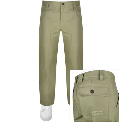 Maison Kitsuné Maison Kitsune Workwear Straight Trousers Green