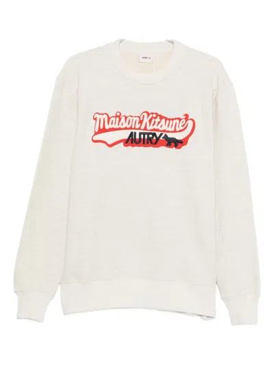Maison Kitsuné X Autry Logo-print Sweatshirt In White