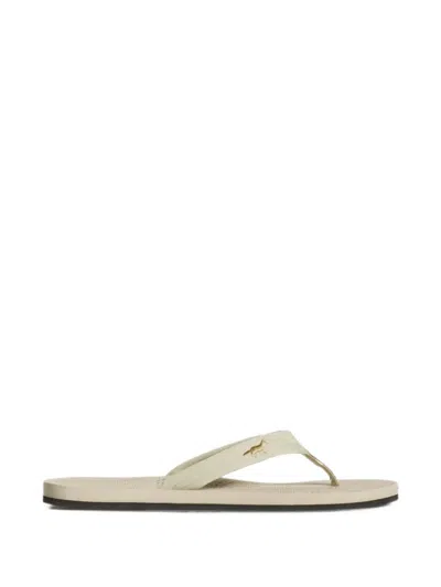 Maison Kitsuné X Indosole Easy Living Fox Patch Flip-flops In White