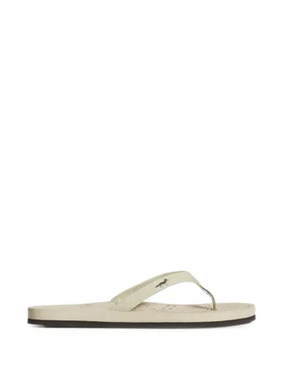 Maison Kitsuné X Indosole Easy Living Logo-embroidered Thong-strap Slippers In White