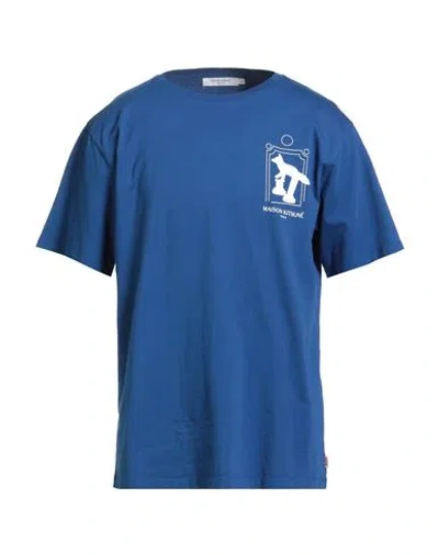 Maison Kitsuné X Kajsa Man T-shirt Bright Blue Size L Cotton