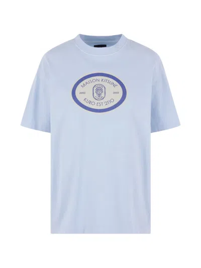 Maison Kitsuné Kids' X Kuro Gran Logo-print T-shirt In Blue
