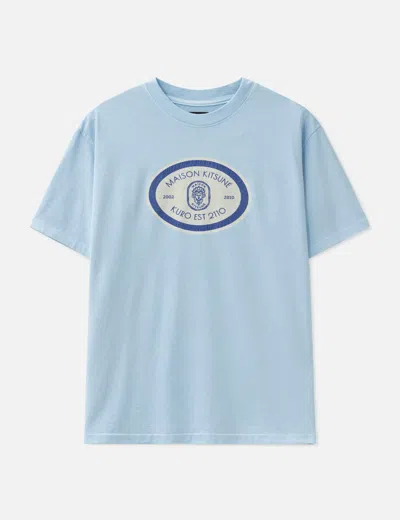 Maison Kitsuné Kids'  X Kuro Grand Est. Vintage Wash Tee In Blue