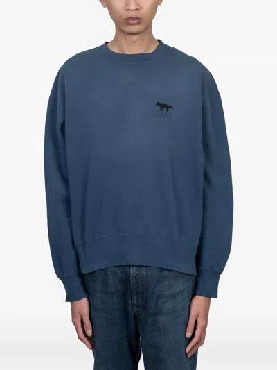 Maison Kitsuné X Kuro Sunfaded Fox Sweatshirt In Blue