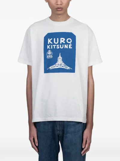 Maison Kitsuné X Kuro Tokyo-paris Crossroads T-shirt In White
