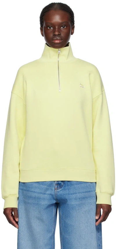 Maison Kitsuné Yellow Baby Fox Sweatshirt In P712 Chalk Yellow