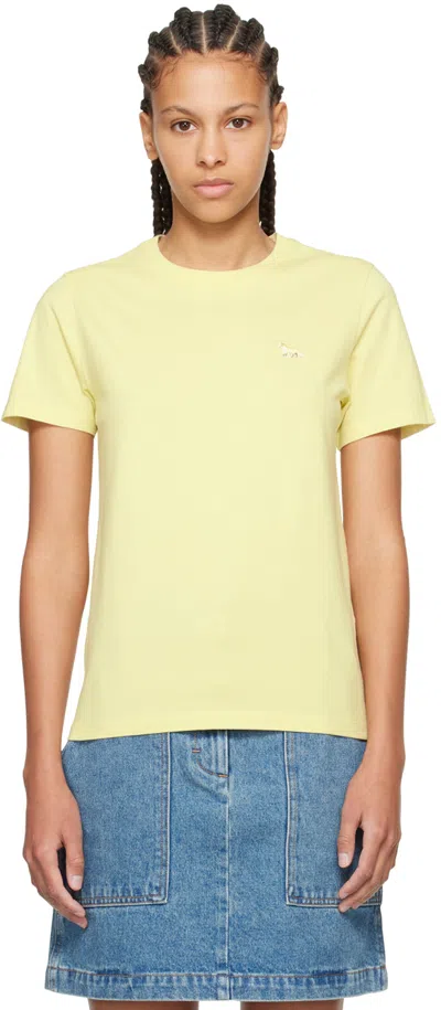 Maison Kitsuné Yellow Baby Fox T-shirt In P712 Chalk Yellow
