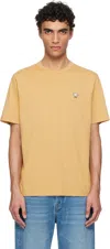 Maison Kitsuné Yellow Barista Fox Patch Relax T-shirt In 0213 Sesame