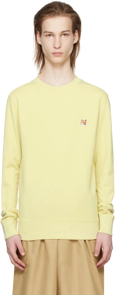 Maison Kitsuné Yellow Bold Fox Head Sweatshirt In P712 Chalk Yellow