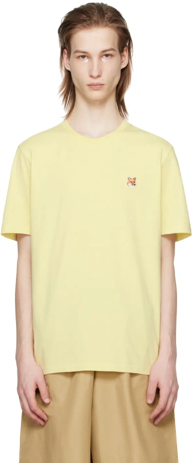 Maison Kitsuné Yellow Bold Fox Head T-shirt In P712 Chalk Yellow
