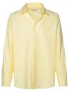 Maison Kitsuné Contour Fox Head-embroidery Cotton Shirt In Yellow