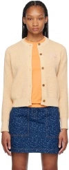 Maison Kitsuné Yellow Handwriting Cardigan In H712 Chalk Yellow