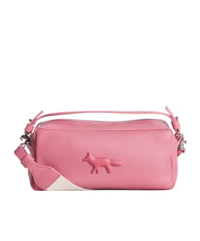 Maison Kitsuné Zipper Shoulder Bag In Pink
