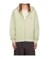 Maison Kitsuné Khaki Bold Fox Head Zipped Hoodie In Nude