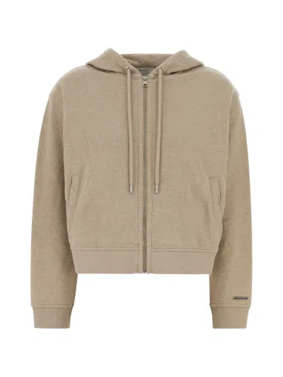 Maison Kitsuné Maison Kitsune Comfort Zipped Light Fleece Hoodie In Brown